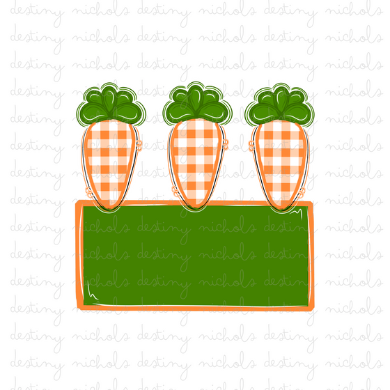 Orange Green Carrot Name Plate
