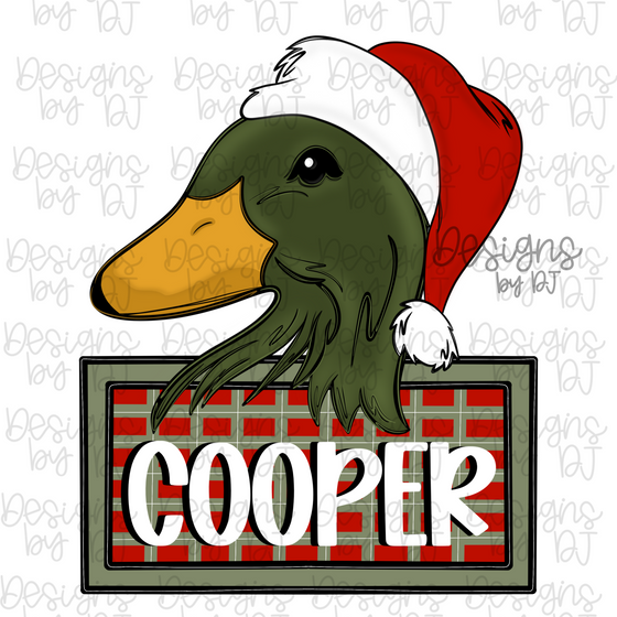 Mallard Christmas Duck Name Plate