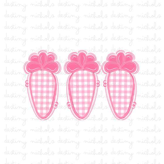 Pink Gingham Carrots