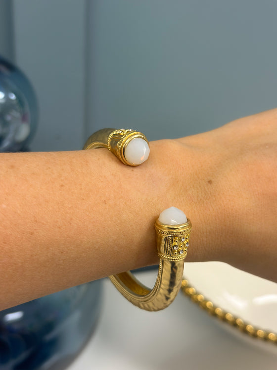 Opal White Hinge Cuff
