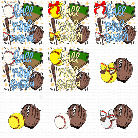 (10) BUNDLE softball/baseball designs