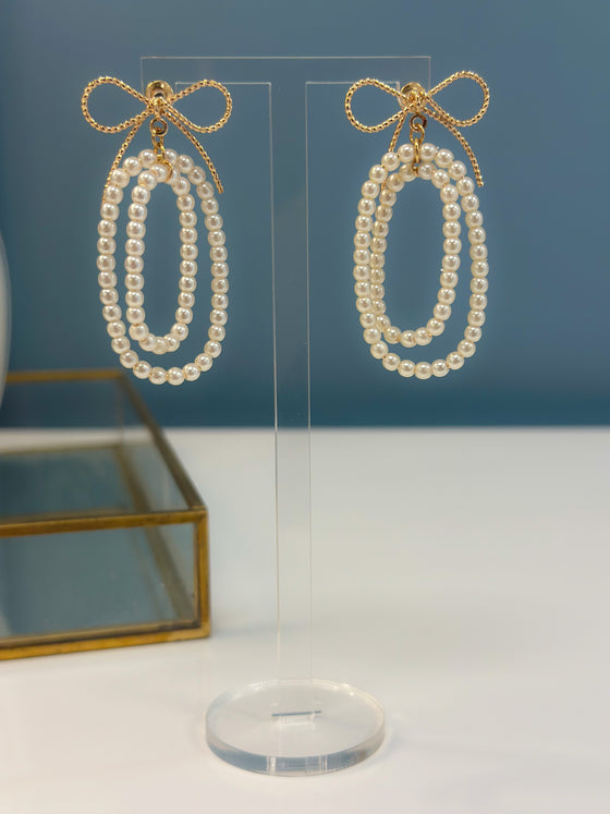Bows & Pearls Casting Earrings