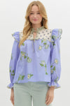 Mixed Florals Blouse - Blue