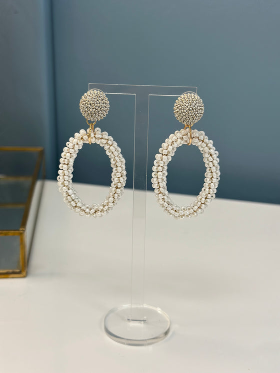 Oval Pearl Earrings