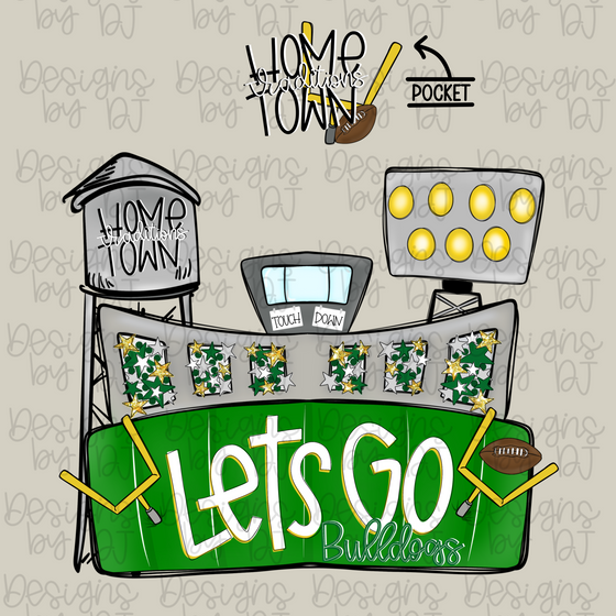 Bulldogs Football Stadium w/ Pocket (Gray/Green)