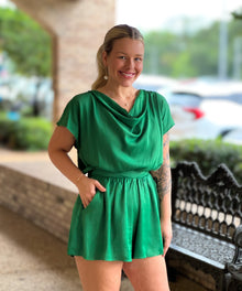  Take A Holiday Romper - Kelly Green