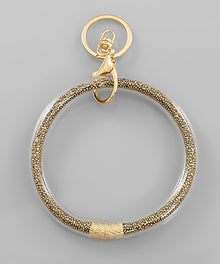  Silicone Gold Beaded Keyring