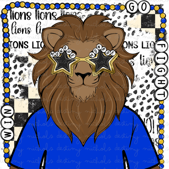 Monroe Lions Charm Mascot + Pocket