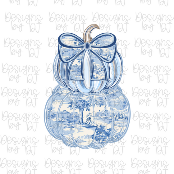 Grandmillennial Toile Stacked Pumpkins