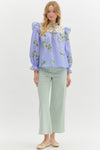 Mixed Florals Blouse - Blue