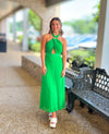 Summer Club Midi Pleated Dress - Kelly Green