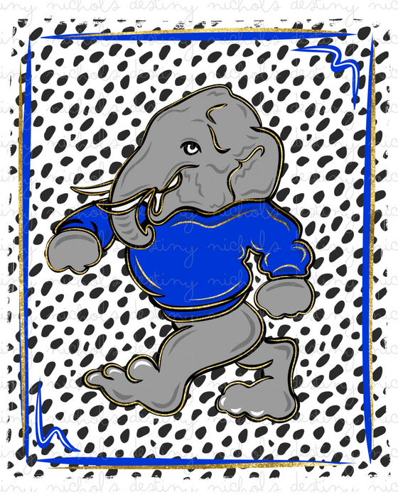 Royal Blue Elephant Mascot