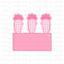  Pink Gingham Carrot Name Plate