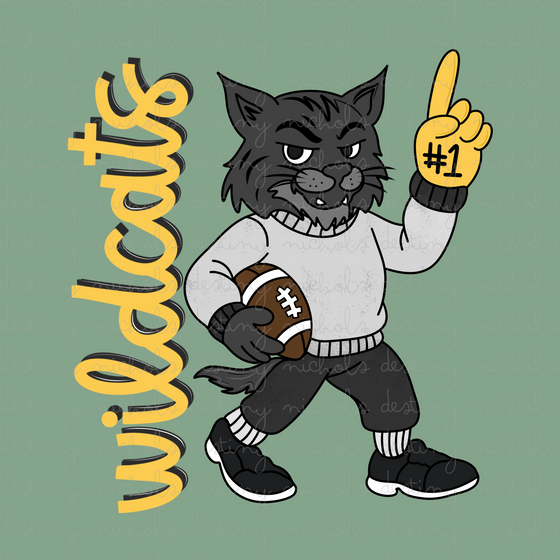 Vintage Wildcats Mascot