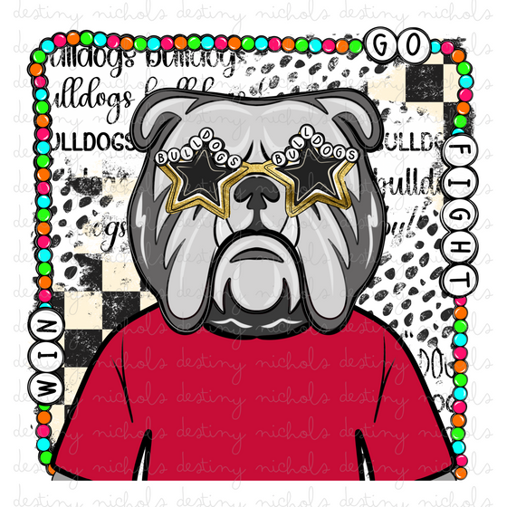 Red Bulldog Charm Mascot (2) Designs