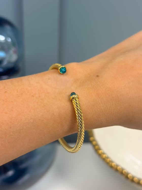 Aqua + Gold Cuff