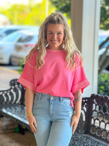  Casually Confident Top - Fuchsia