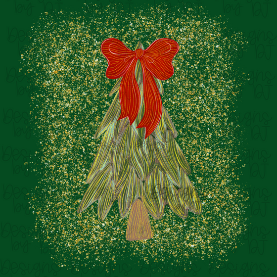 Glitter Christmas Tree w/ Bow