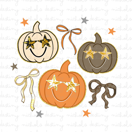 Pumpkin Star Coquette Bows