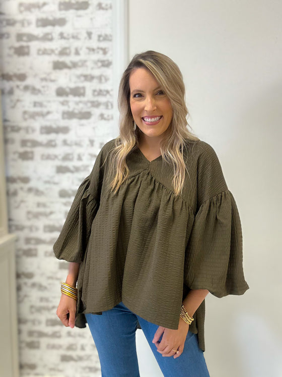 Fall Into Happiness Babydoll Blouse