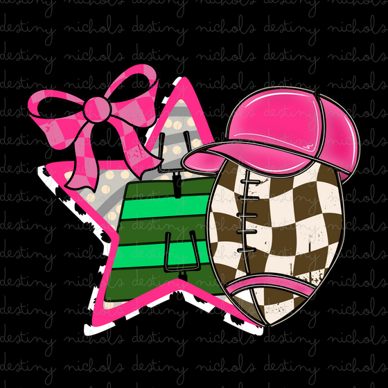 Girls Pink Football Trucker Hat