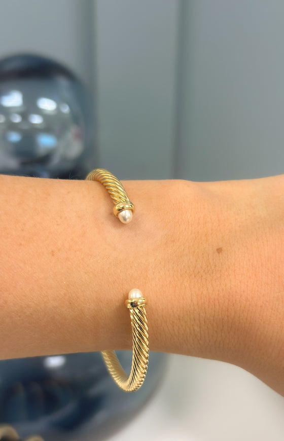 Pearl + Gold Cuff