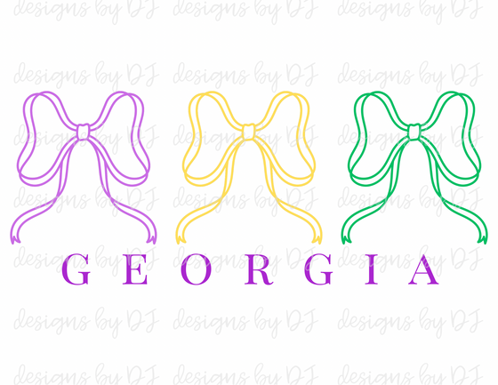 Georgia Mardi Gras Bow