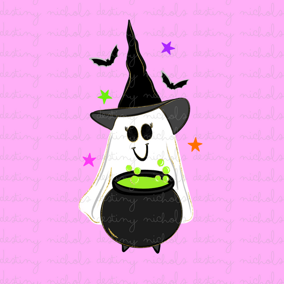 Ghostly Cauldron Witch Hat
