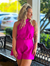 Life Of The Party Romper - Magenta