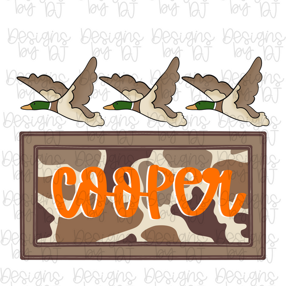 Duck Camo Name Plate - Green/Brown/Tan