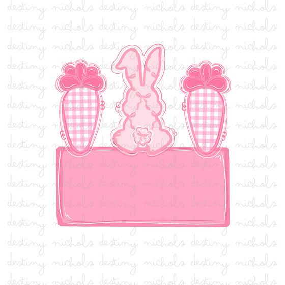 Bow Pink Gingham Name Plate