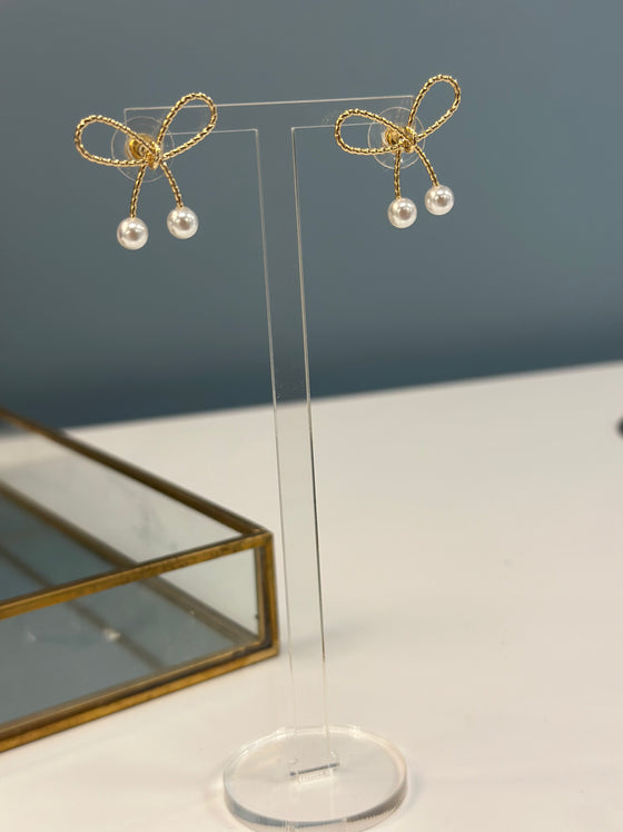 Pearly Bow Studs