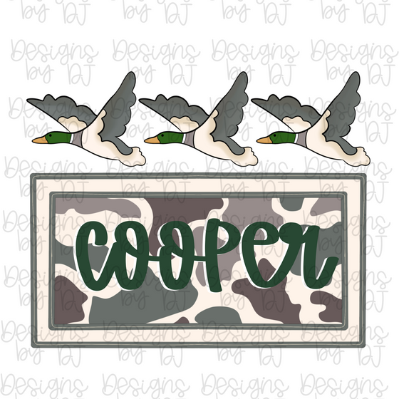 Duck Camo Name Plate - Green/Tan/Brown