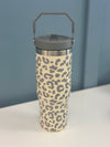 Leopard Gray Water Bottle - 30 OZ