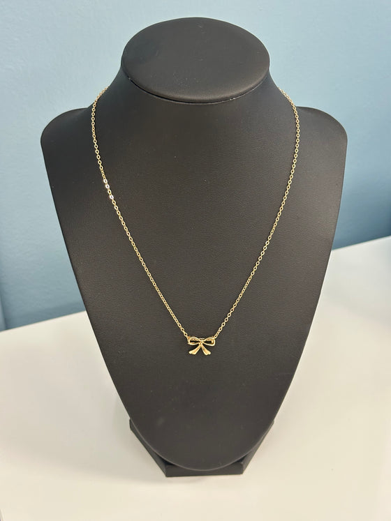 Gold Bow Necklace