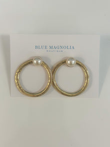 Pearl Omega Circle Earrings