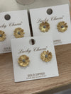 Gold Floral Post Earrings
