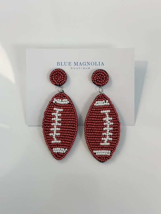 Football Beaded Earrings