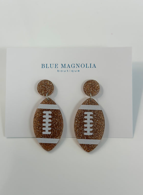 Glitter Football Acrylic Earrings