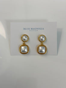  Pearl + Gold Drop Earrings