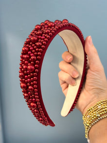  Maroon Beaded Headband