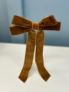  Velvet Hair Bow - Camel