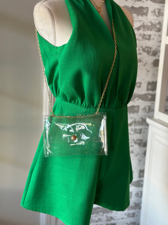 Clear Stadium Tote w/ Gold Chain