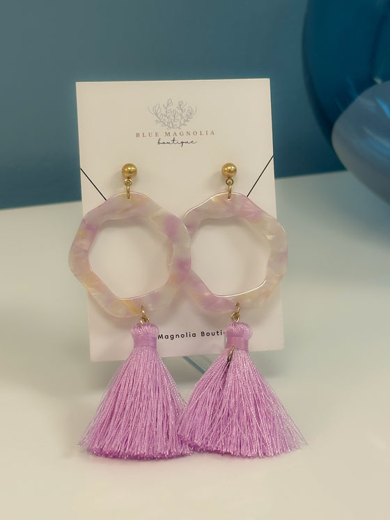 Lavender Tassel Earrings