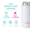 Swig Shimmer White Skinny Can Cooler (12oz)