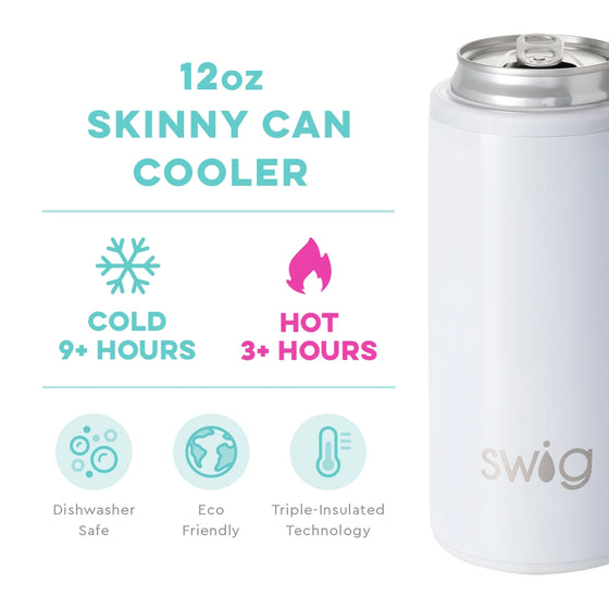 Swig Shimmer White Skinny Can Cooler (12oz)