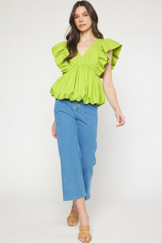Bubbly Feeling Blouse - Citron