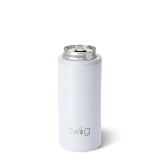Swig Shimmer White Skinny Can Cooler (12oz)