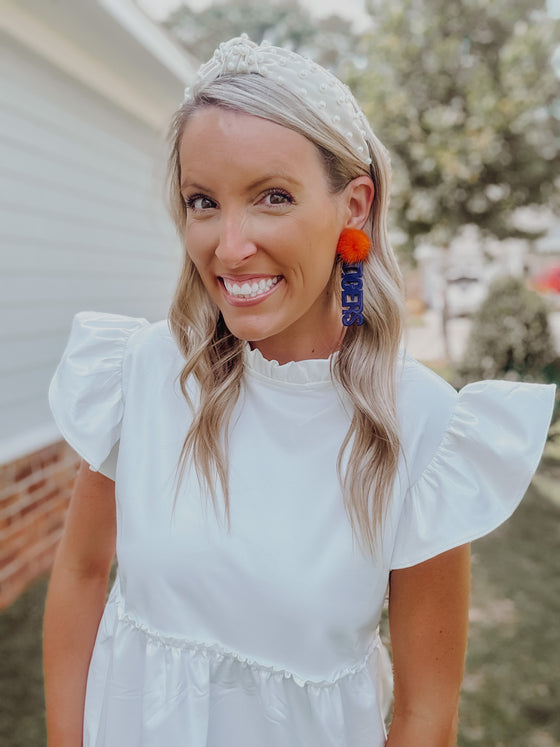 Tiger PomPom Earrings