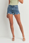High Rise Medium Wash Shorts